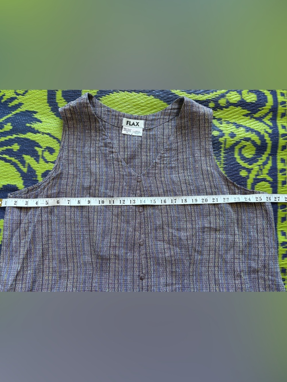 Flax Linen 3 Piece Skirt Set Button Front Jacket Sleeveless Top & Maxi Skirt XL - Picture 11 of 16